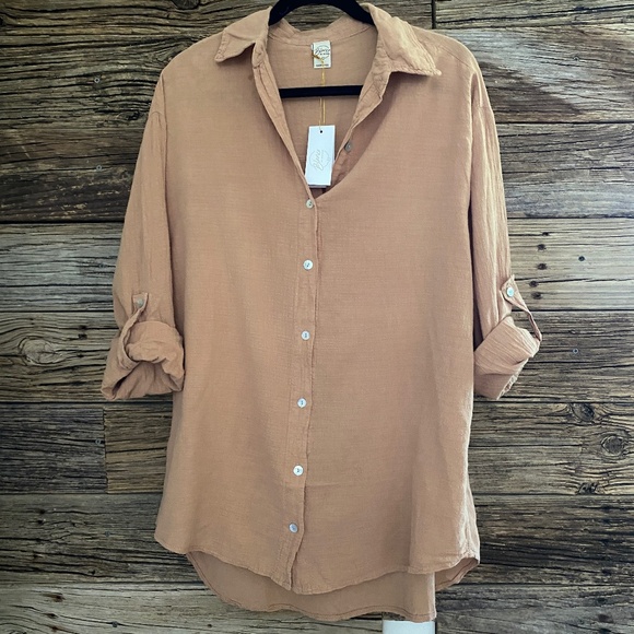 Blanco By Nature Oversized Button Up Long Sleeve Shirt - Picture 1 of 6